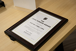 Framed certificate of the John Ivinson Award