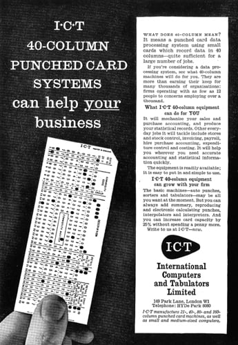 I.C.T punched card system ad (1960s)