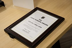 Framed certificate of the John Ivinson Award