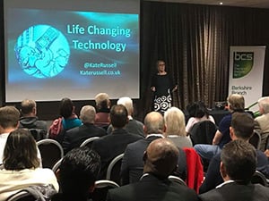Kate Russell speaking at Life Changing Technology event