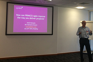 Keith Richards speaking at Agile Project Management event