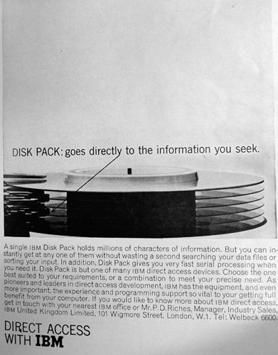 IBM disk pack ad (1960s)