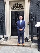 Paul Fletcher, BCS CEO, outside Number 10 Downing Street