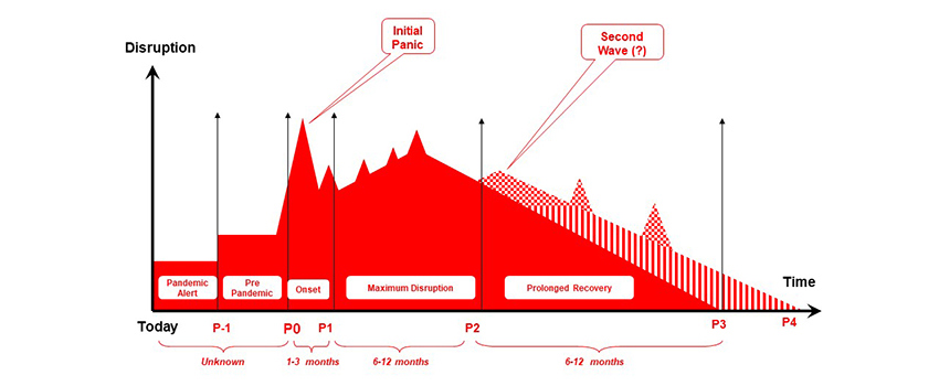 Figure 1 - Rough timeline of a pandemic