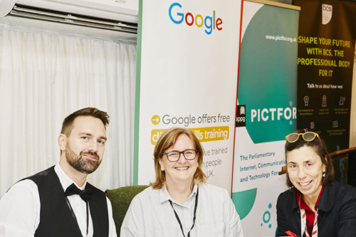 Dan Aldridge, Head of BCS Policy, Cait O’Riordan, Vice President, Product Management at Google, Baroness Barran MBE -the Education Minister responsible for AI and Data