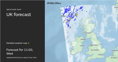 Fig 2 - Met Office - Detailed weather map