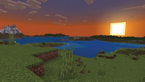 Sunset in Minecraft