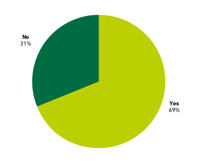 Chart showing 69% of people consider an organisation's diversity and inclusion statement or policy when applying for a job