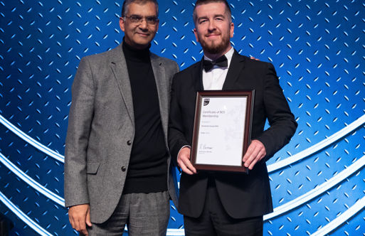 Konstantin Vasyuk, IT Ukraine Association’s Executive Director is presented with a Fellowship by Rashik Parmar MBE, Group Chief Executive of BCS, The Chartered Institute for IT