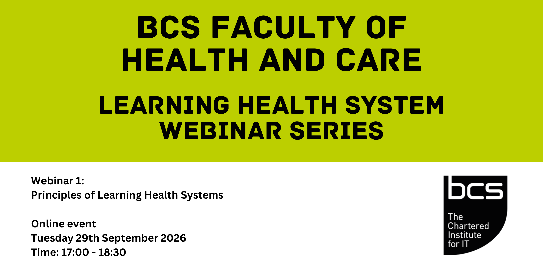 Webinar 1: Principles of Learning Health Systems