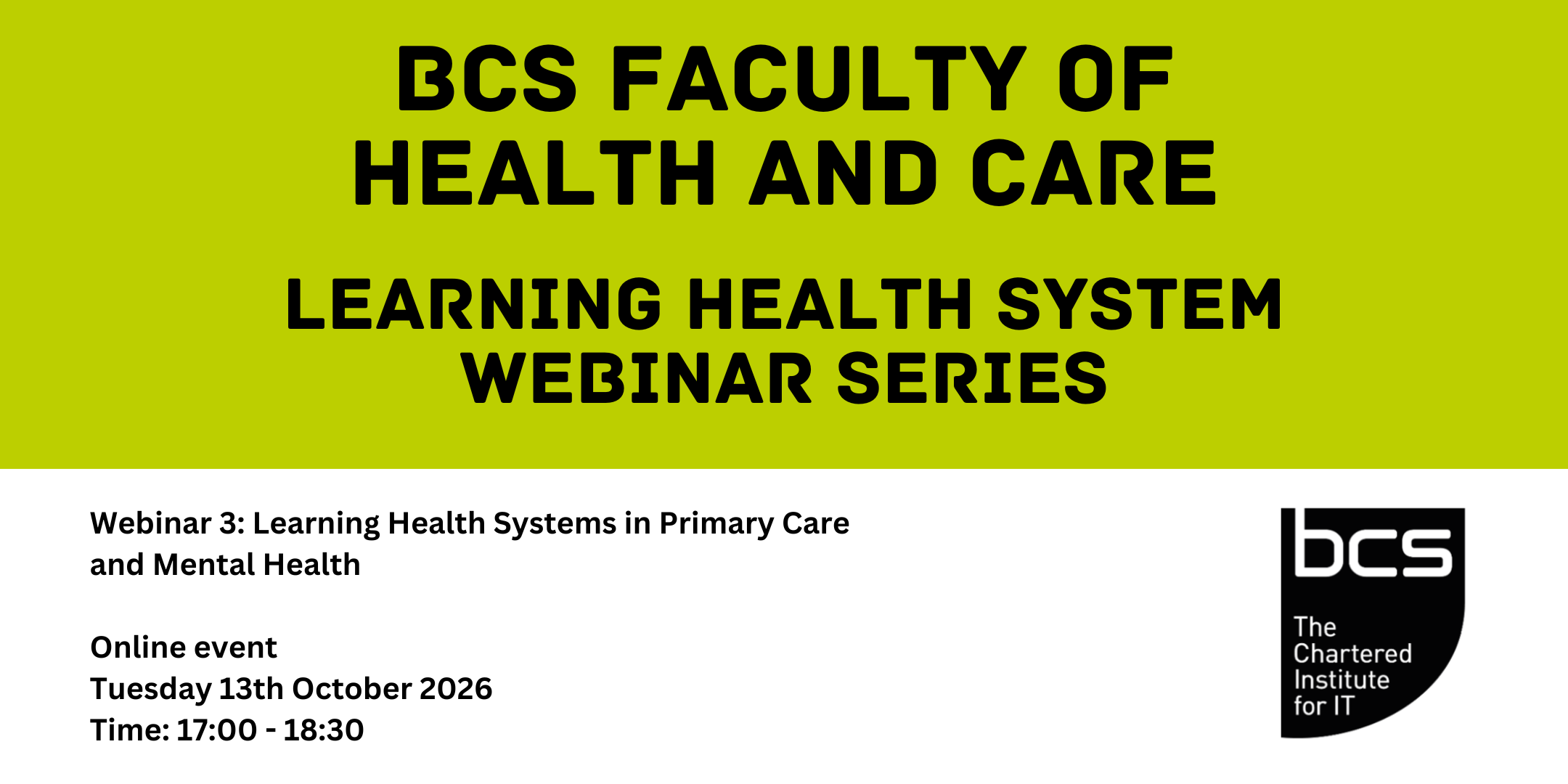 Webinar 3: LEARNING HEALTH SYSTEMS IN PRIMARY CARE & MENTAL HEALTH